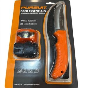 Orange Knife and Headlamp Set